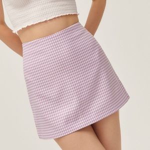 Urban Purple and White Checkered Skirt